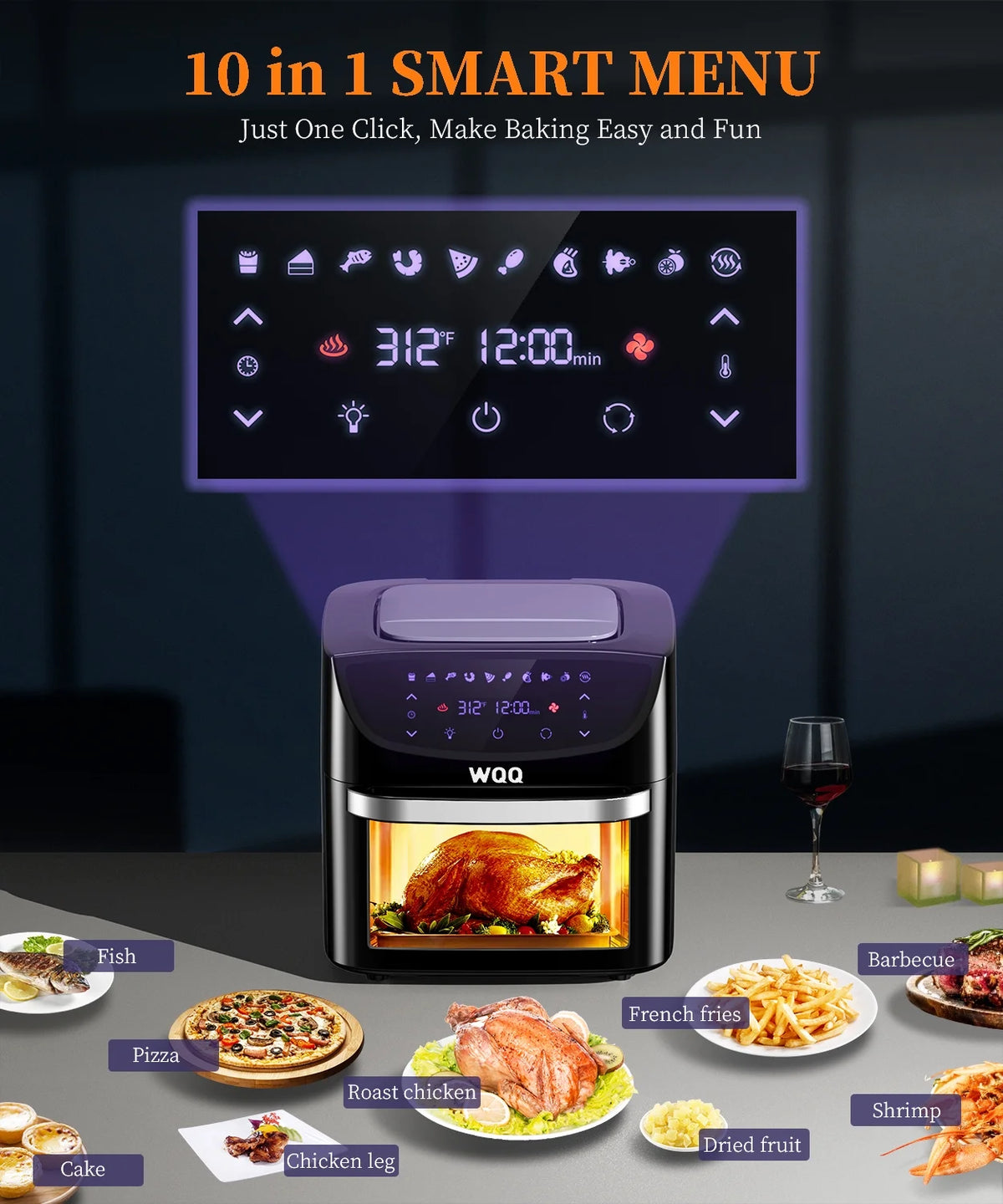 20 Quart 1800W Air Fryer Oven Combo V979