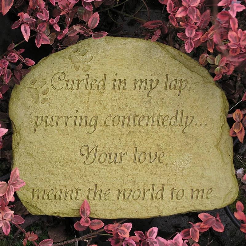 Weathered Bronze Cat Memorial Stone Y2388