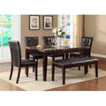 Espresso Faux Marble and Wood Dining Table M40481