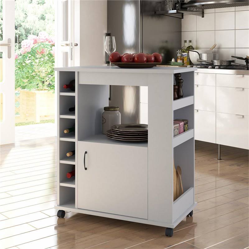 Wooden Kitchen Cart in Dove Gray K667
