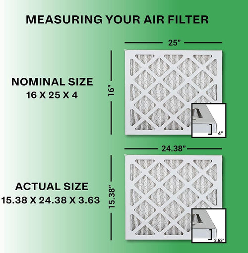 16x25x4 MERV 8 Pleated Air Filter (4-Pack) Y6195