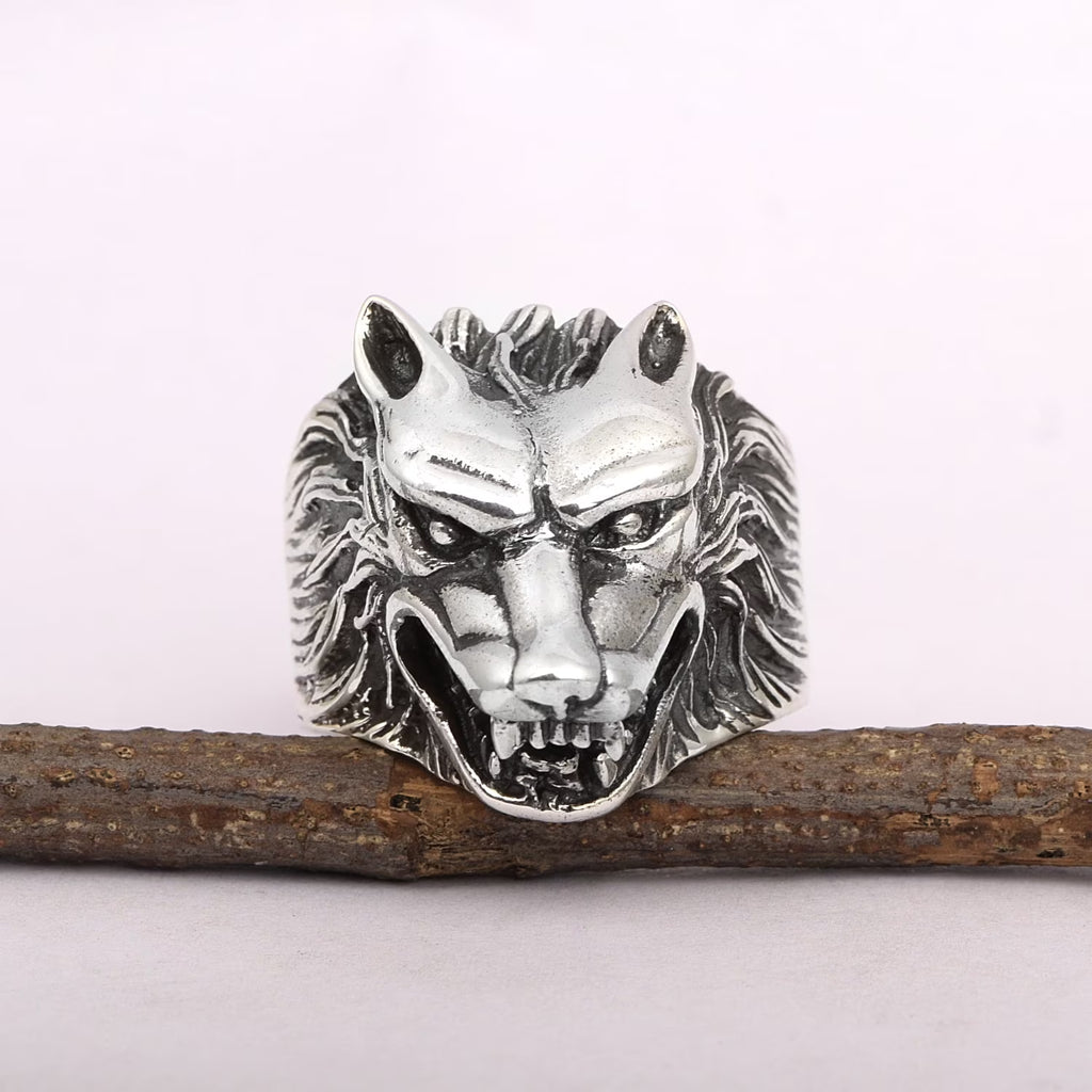 Oxidized Plating Sterling Silver Biker Ring I917