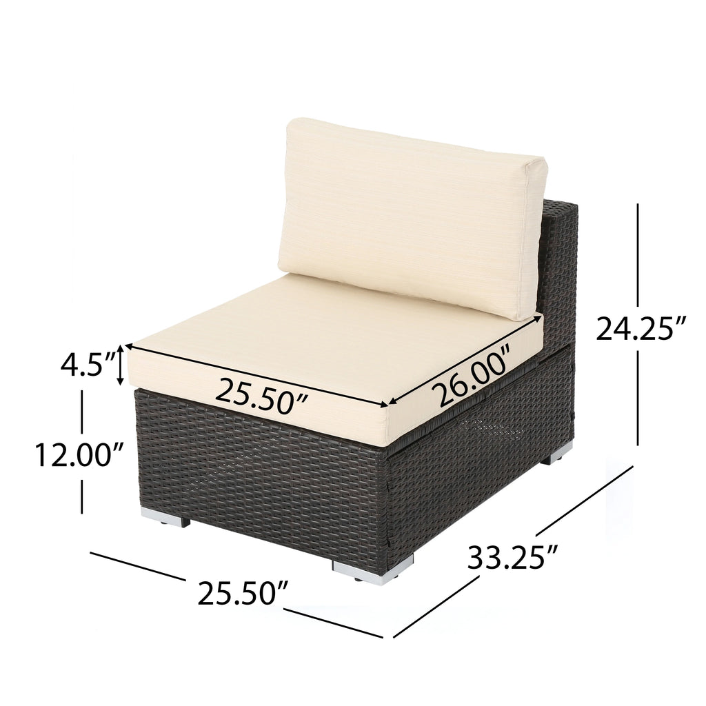 7 Piece Wicker Dining Sofa Set with Cushions T280010