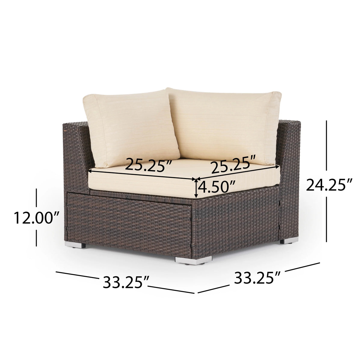 7 Piece Wicker Dining Sofa Set with Cushions T280010