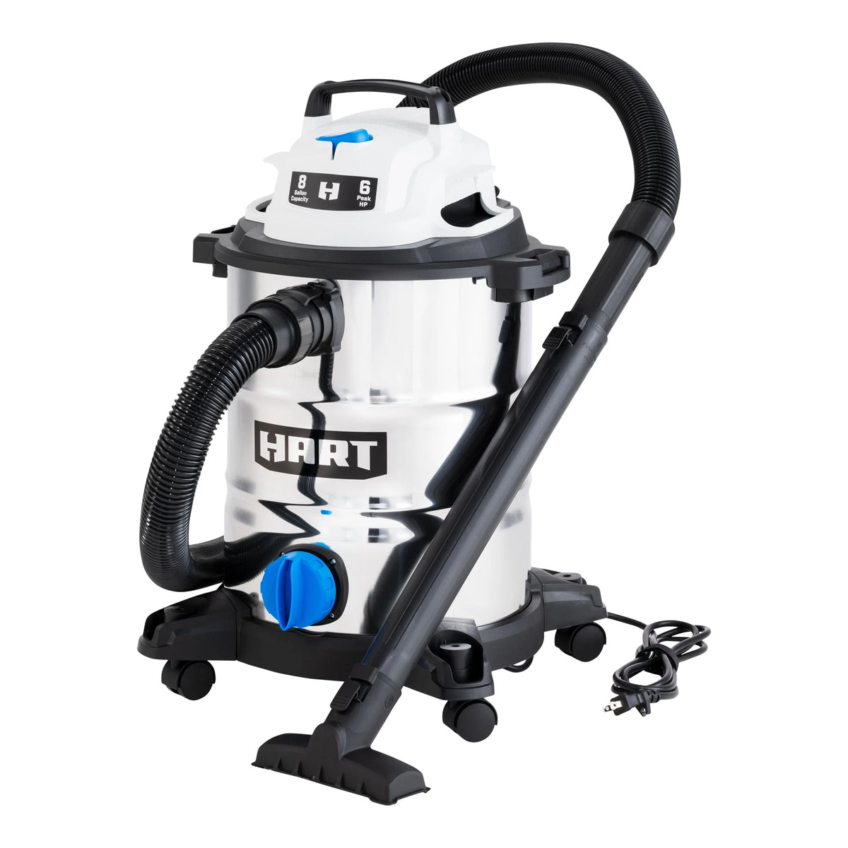 8 Gallon 6 Peak HP Stainless Steel Wet/Dry Vacuum W237