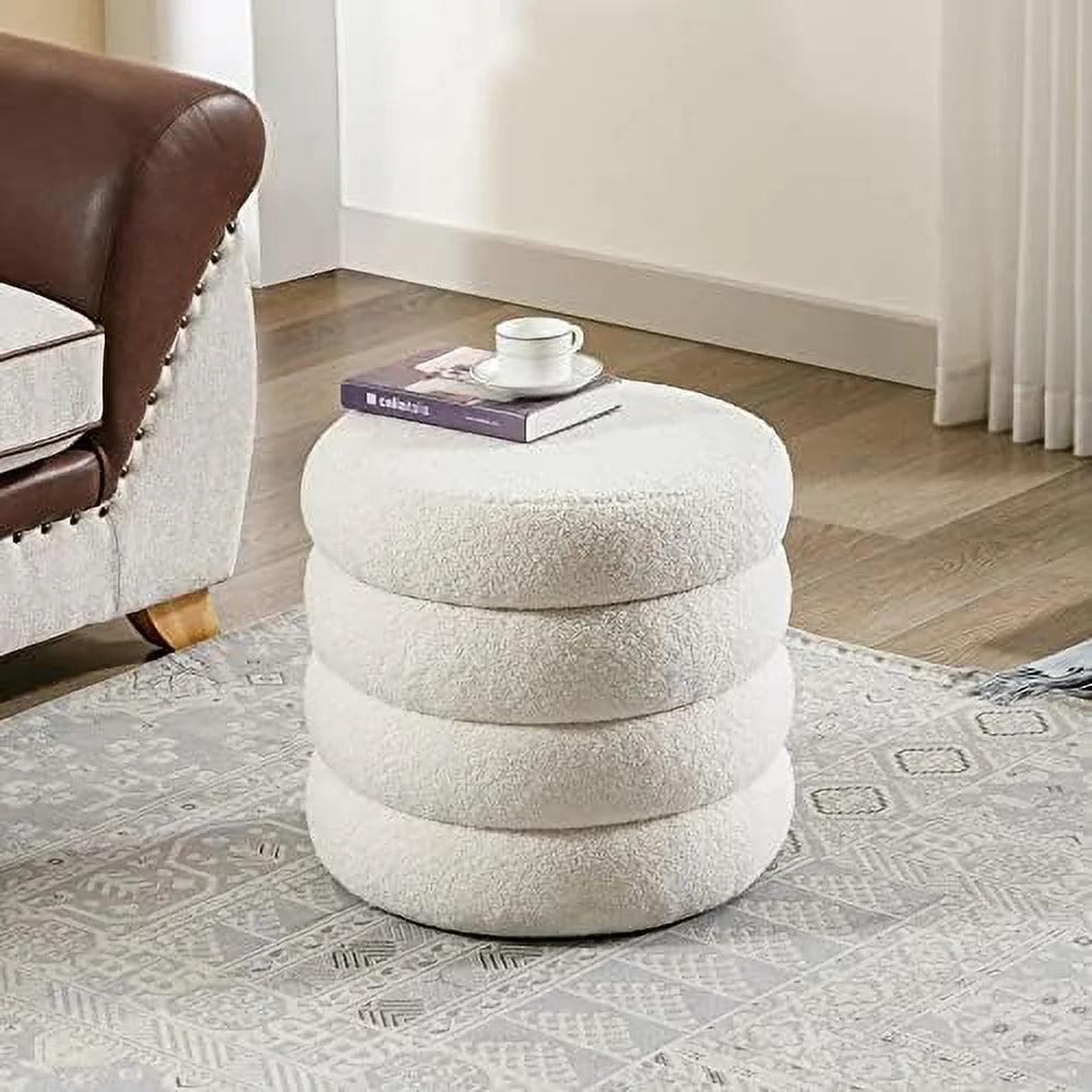 Round Fuzzy Ottoman L513502