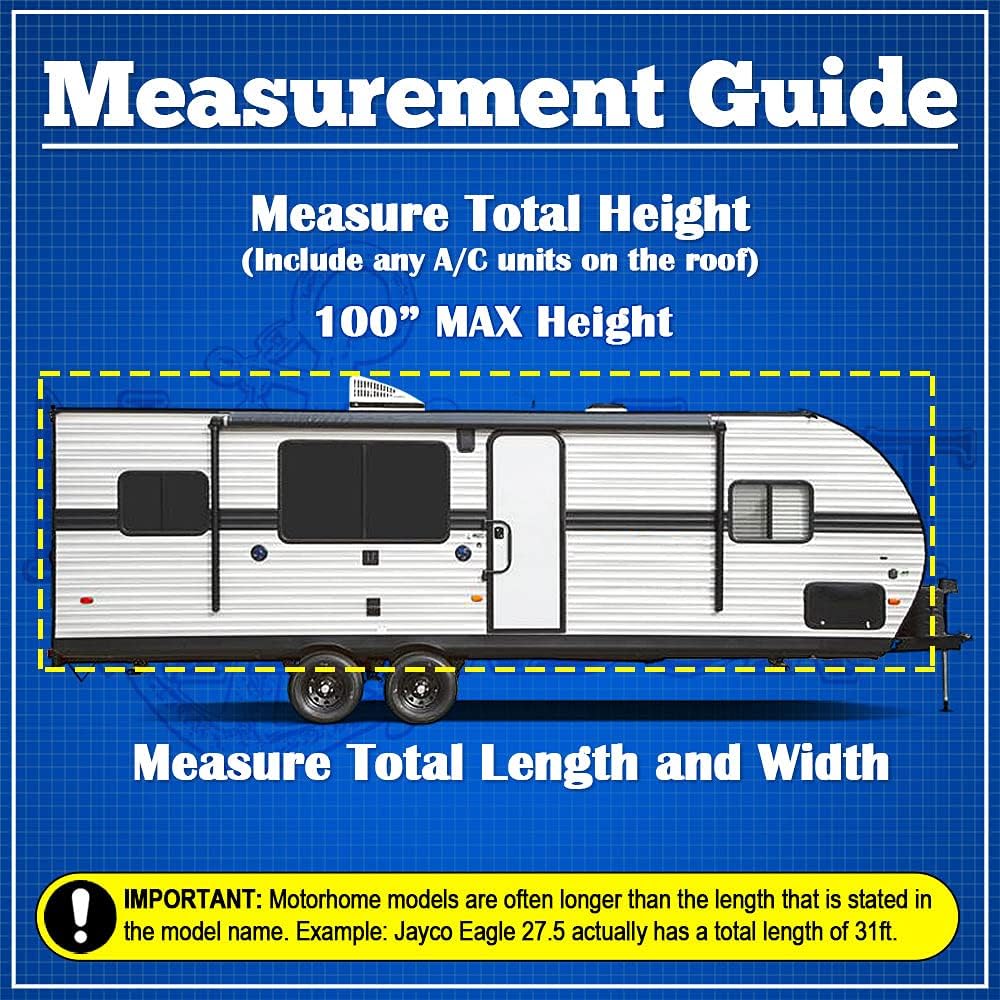 Gray RV Motorhome Travel Trailer Cover Fits Length 20'-22' J79460