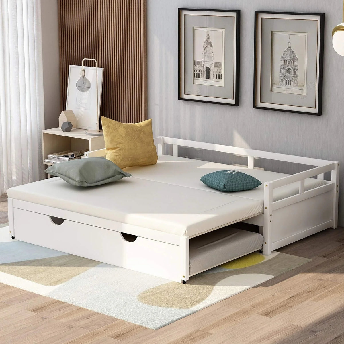 White Daybed with Trundle I20596