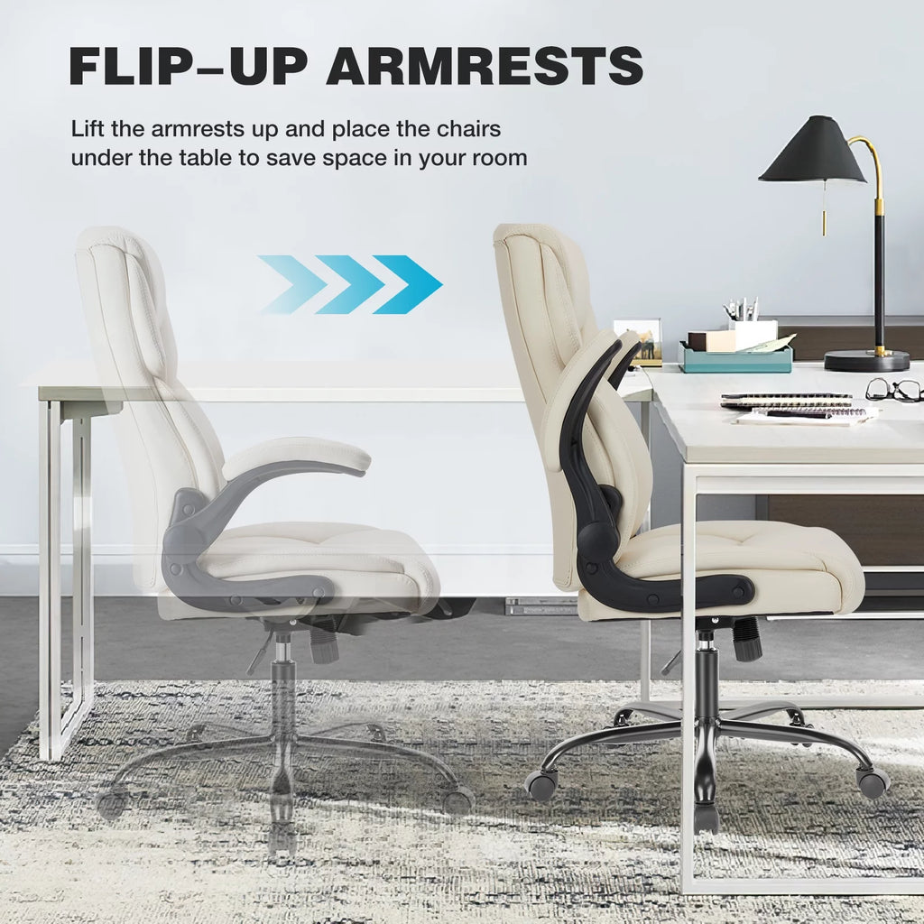 White Ergonomic Executive Desk Chair B577674