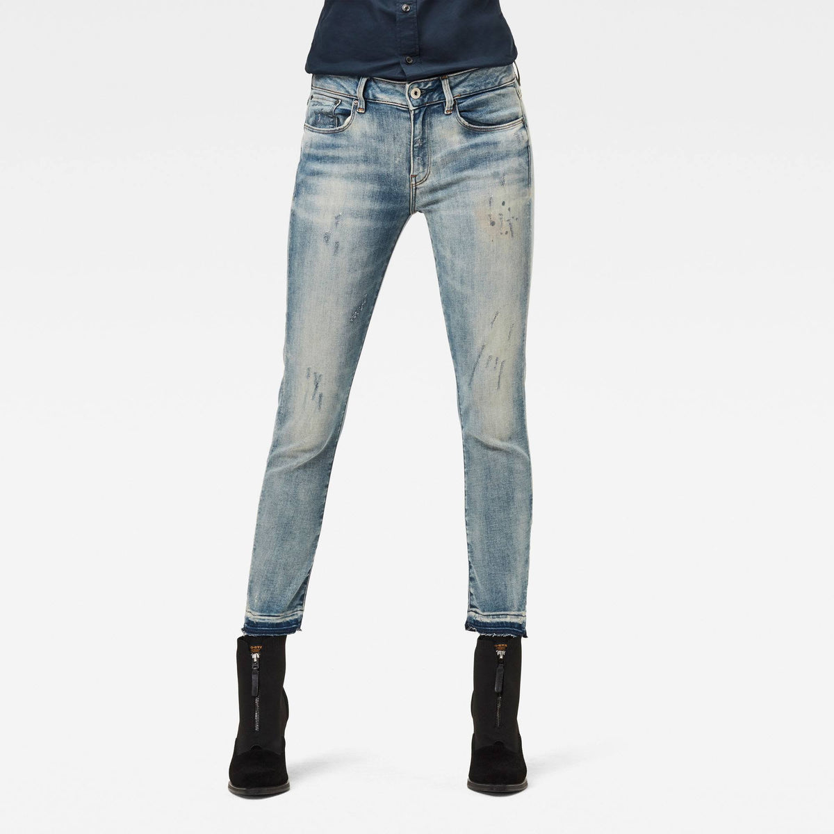 Mid Skinny Ripped Ankle Jeans W4915