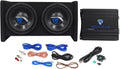 800 Watt Dual 8 Car Subwoofer Enclosure with Mono Amplifier and Amp Kit F972