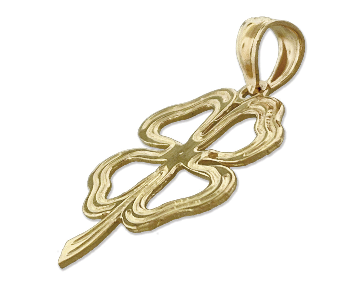 14K Gold Four Leaf Clover Charm O3962