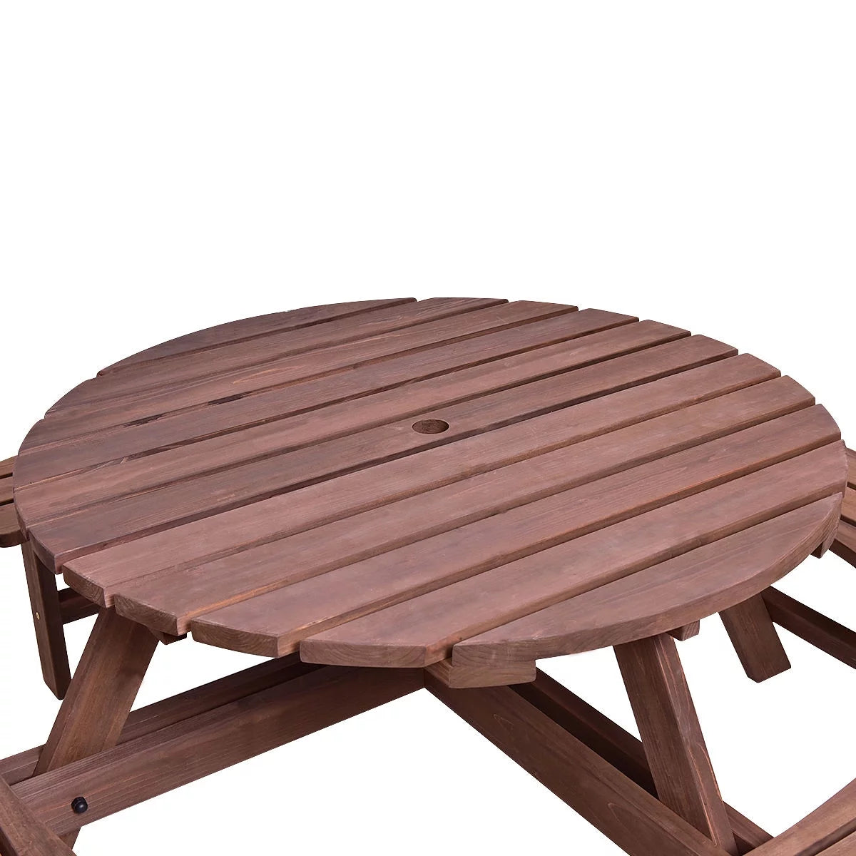 Wood 8 Seat Picnic Table and Bench Set G78603