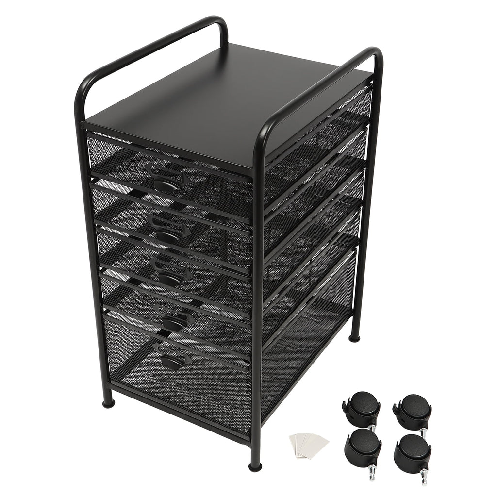 5 Drawer Black File Cabinet S893339
