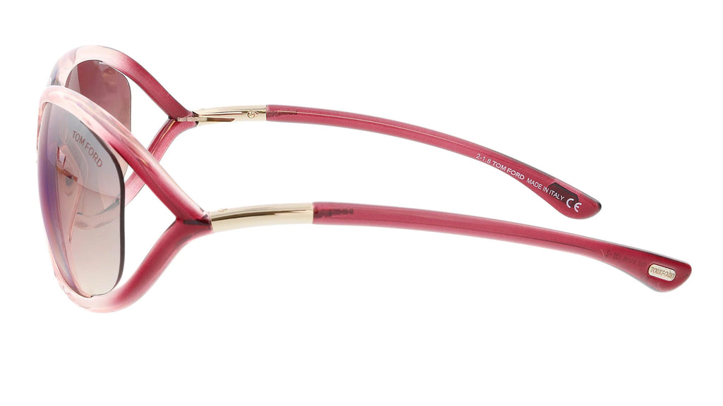 Shiny Pink Oversize Geometric Shield Sunglasses T459291