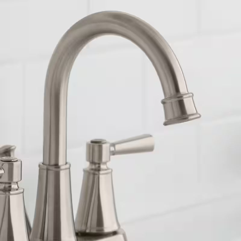 4 in. Centerset Double Handle High-Arc Bathroom Faucet in Brushed Nickel S9245
