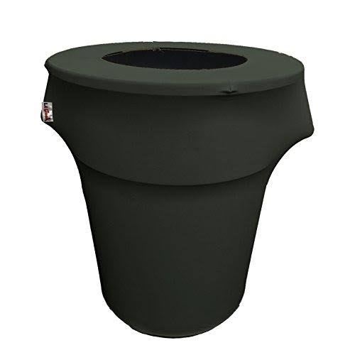 Turquoise Stretch Spandex Trash Can Cover 55 gal. Round M85478