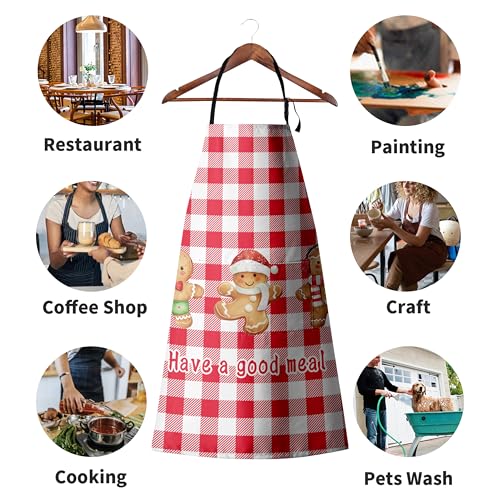 Snowman Cardinal Birds Christmas Kitchen Apron with Adjustable Strap and Two Pockets X695286