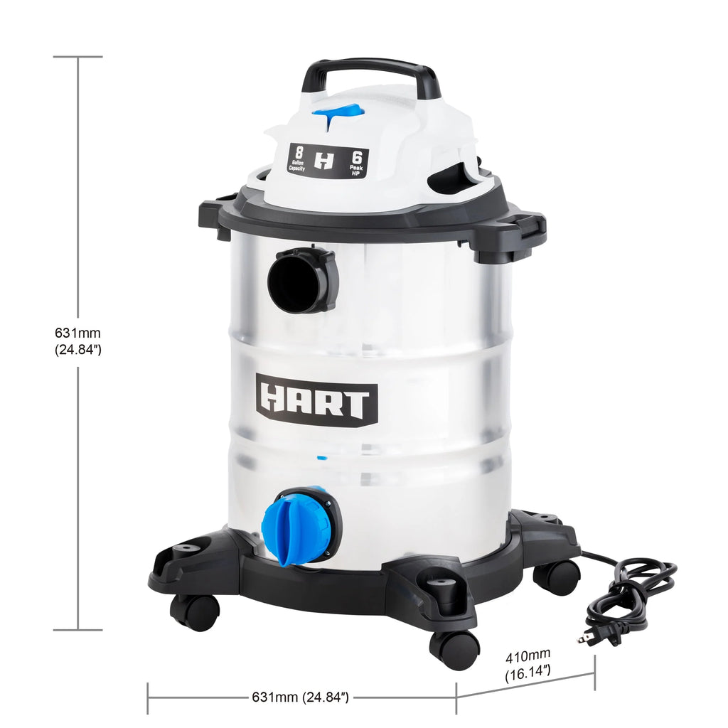 8 Gallon 6 Peak HP Stainless Steel Wet/Dry Vacuum W237