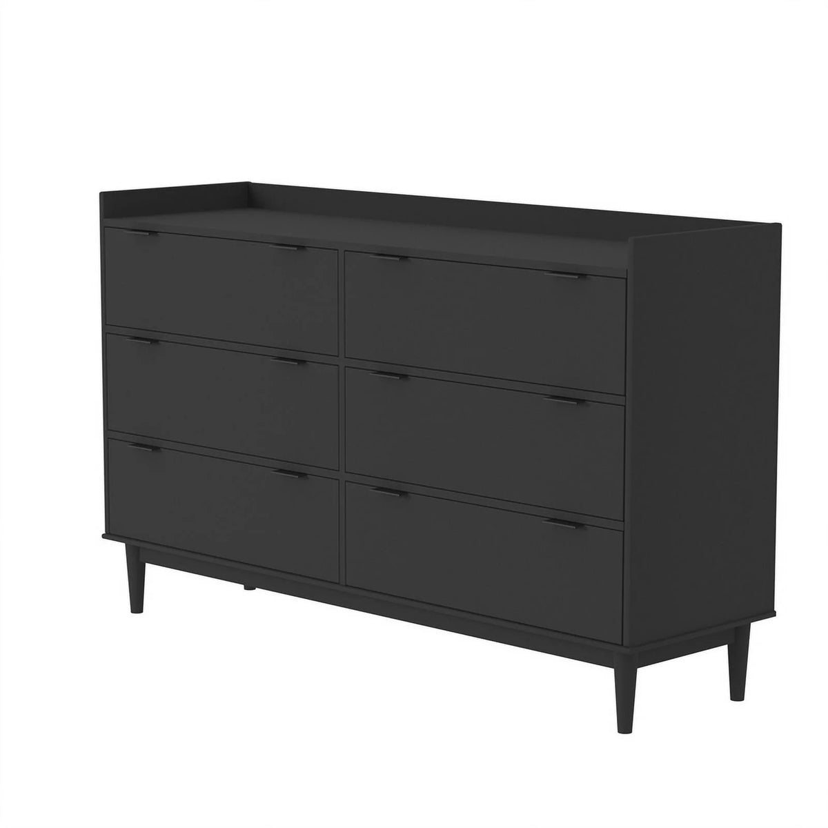 Black 6-Drawer Solid Wood Chest R9462