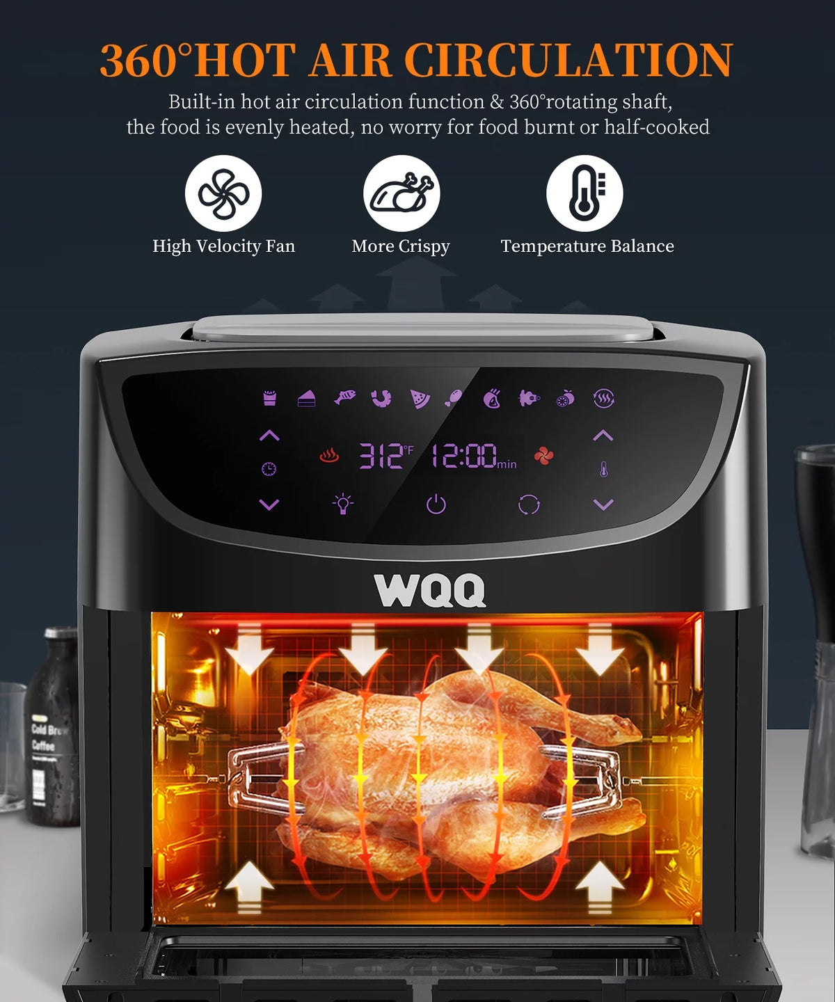 20 Quart 1800W Air Fryer Oven Combo V979