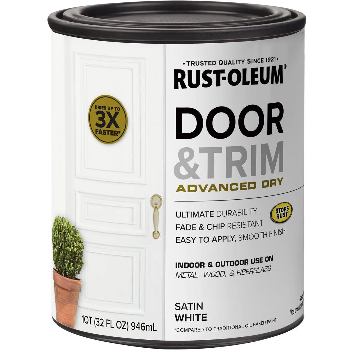 Satin White Door and Trim Paint W4286
