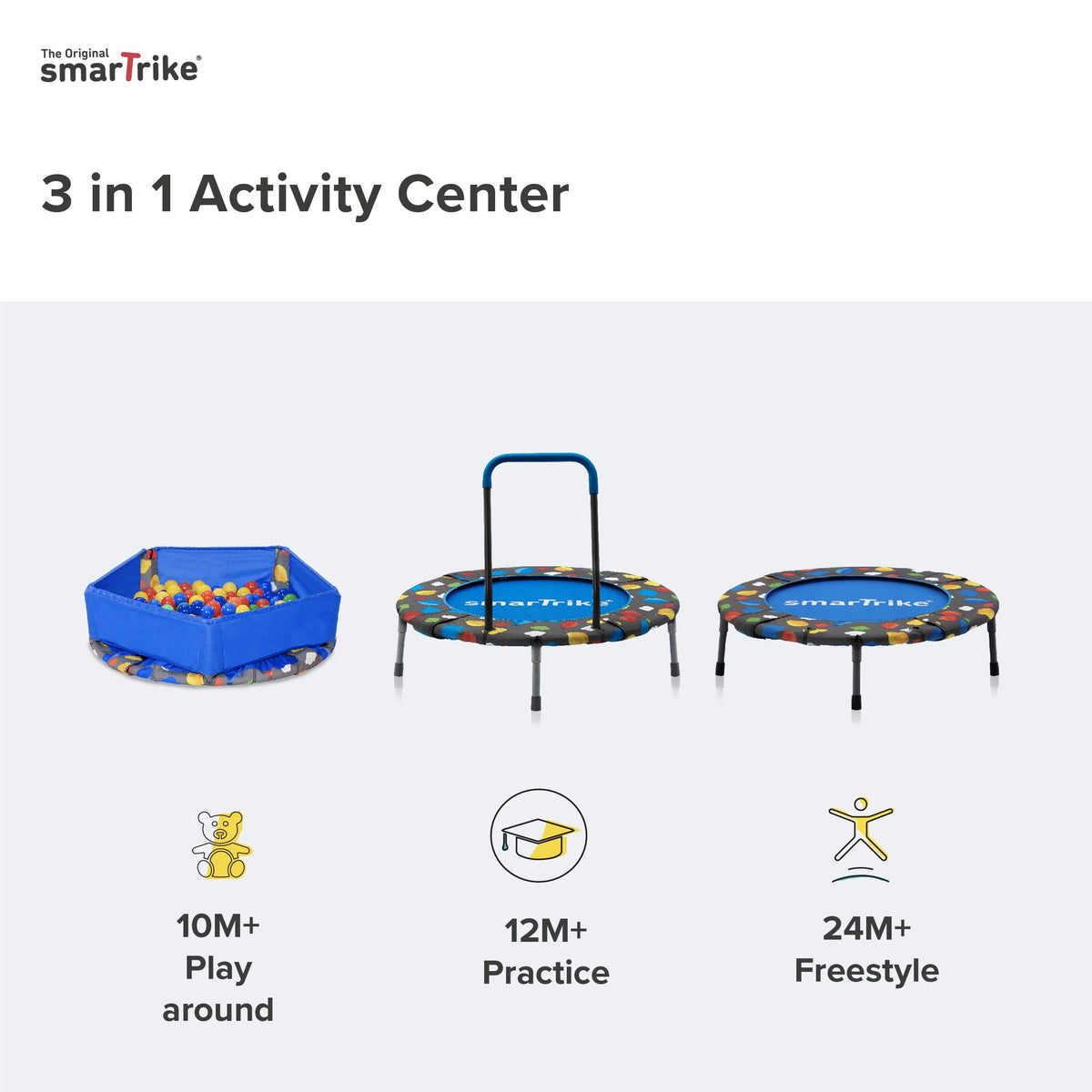 36-inch Indoor Folding Trampoline with Handlebar T486588