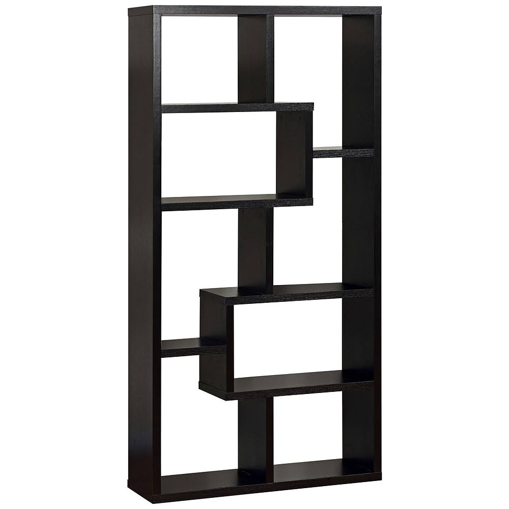Black Wood Geometric Bookcase S1633