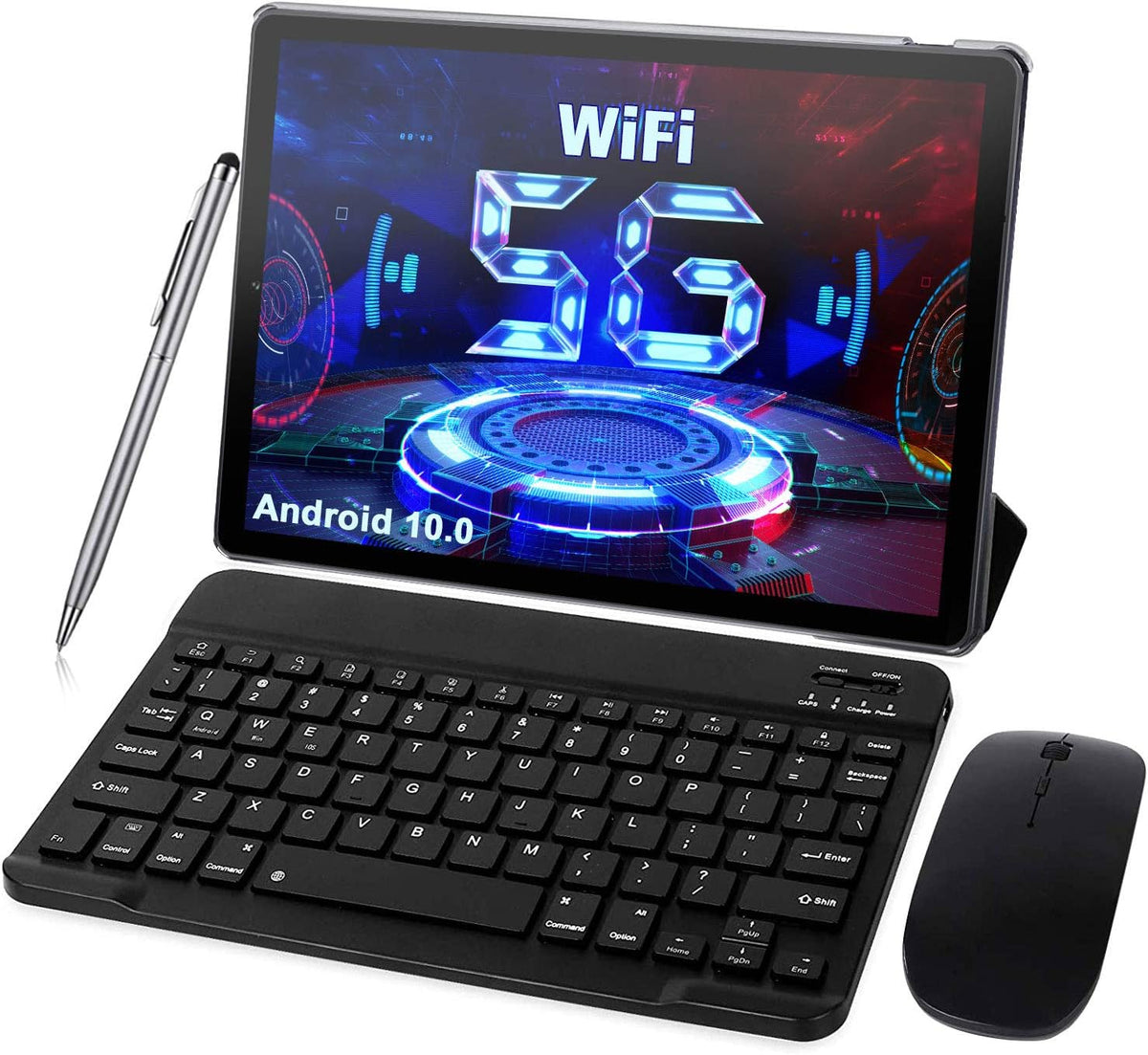 10.1 inch Android Tablet with Keyboard Mouse 4GB RAM 64GB ROM Red G723786