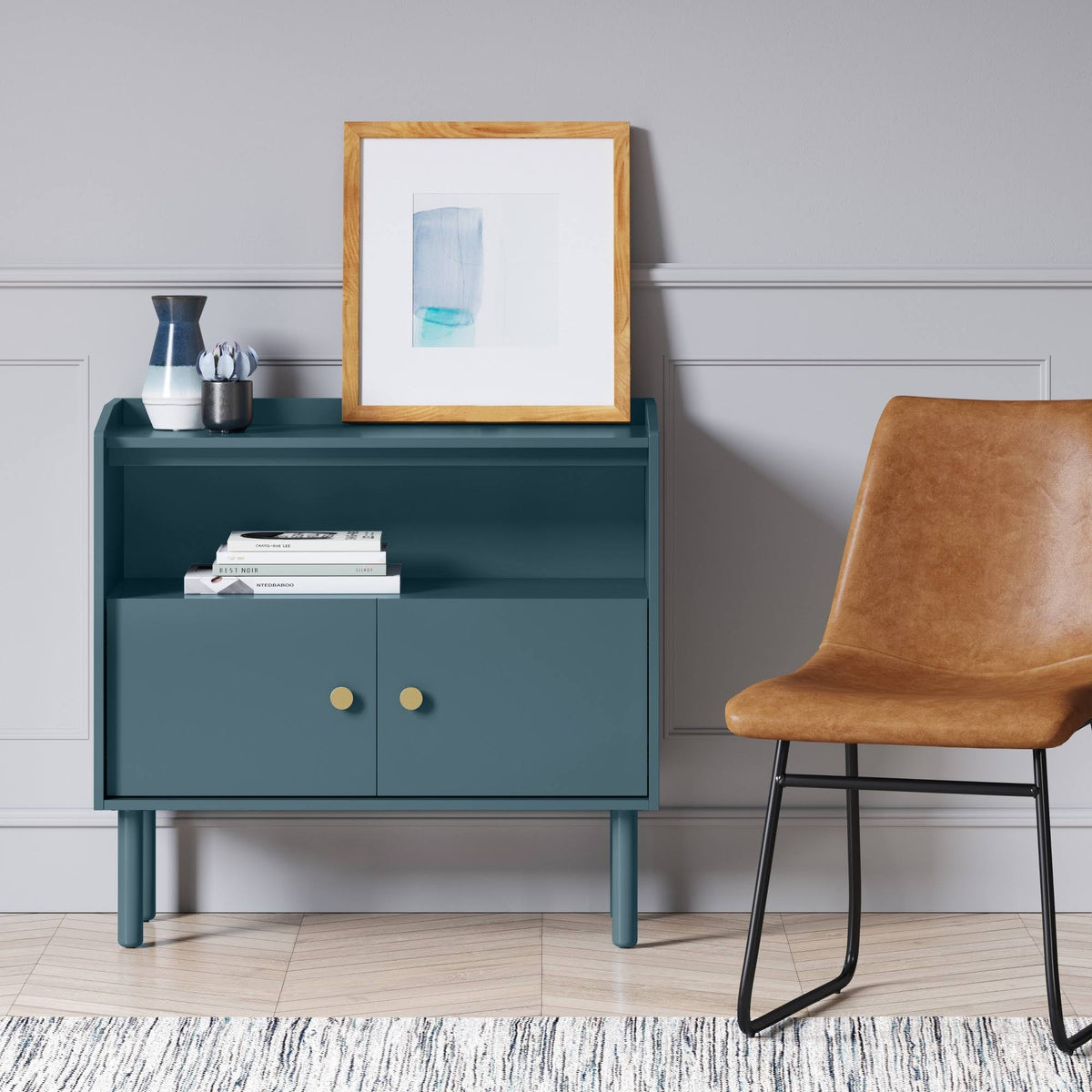 Blue 2 Door Accent Cabinet N35395