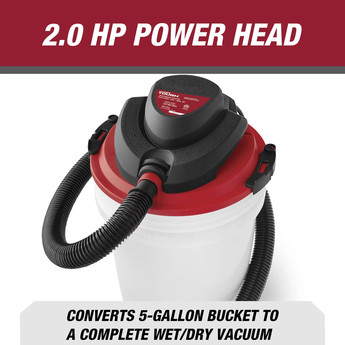 5 Gallon Wet/Dry Vacuum Powerhead Bucket Head Converter Y86162