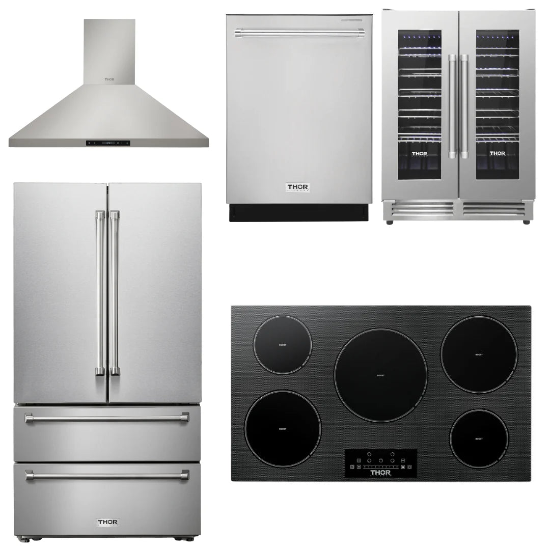 36 Induction Cooktop, Range Hood, Refrigerator, Dishwasher, Wine Cooler A2232