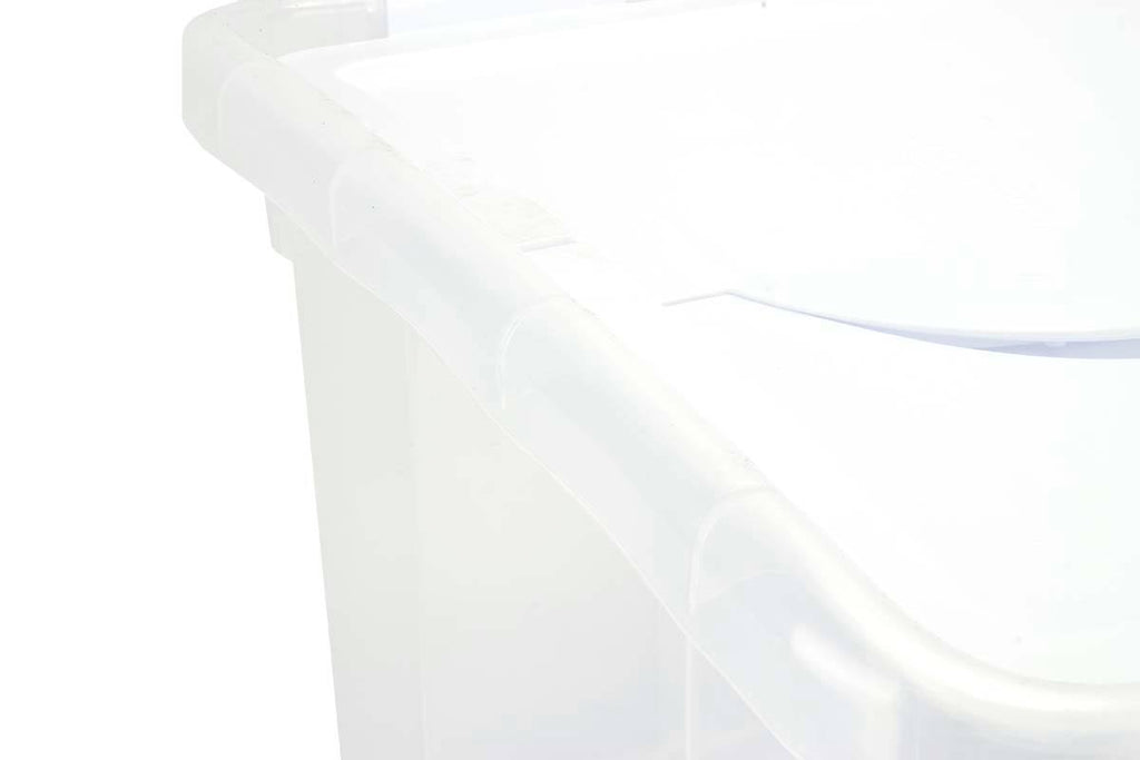 48 Quart Clear Hinged Plastic Storage Container 6 Pack F810