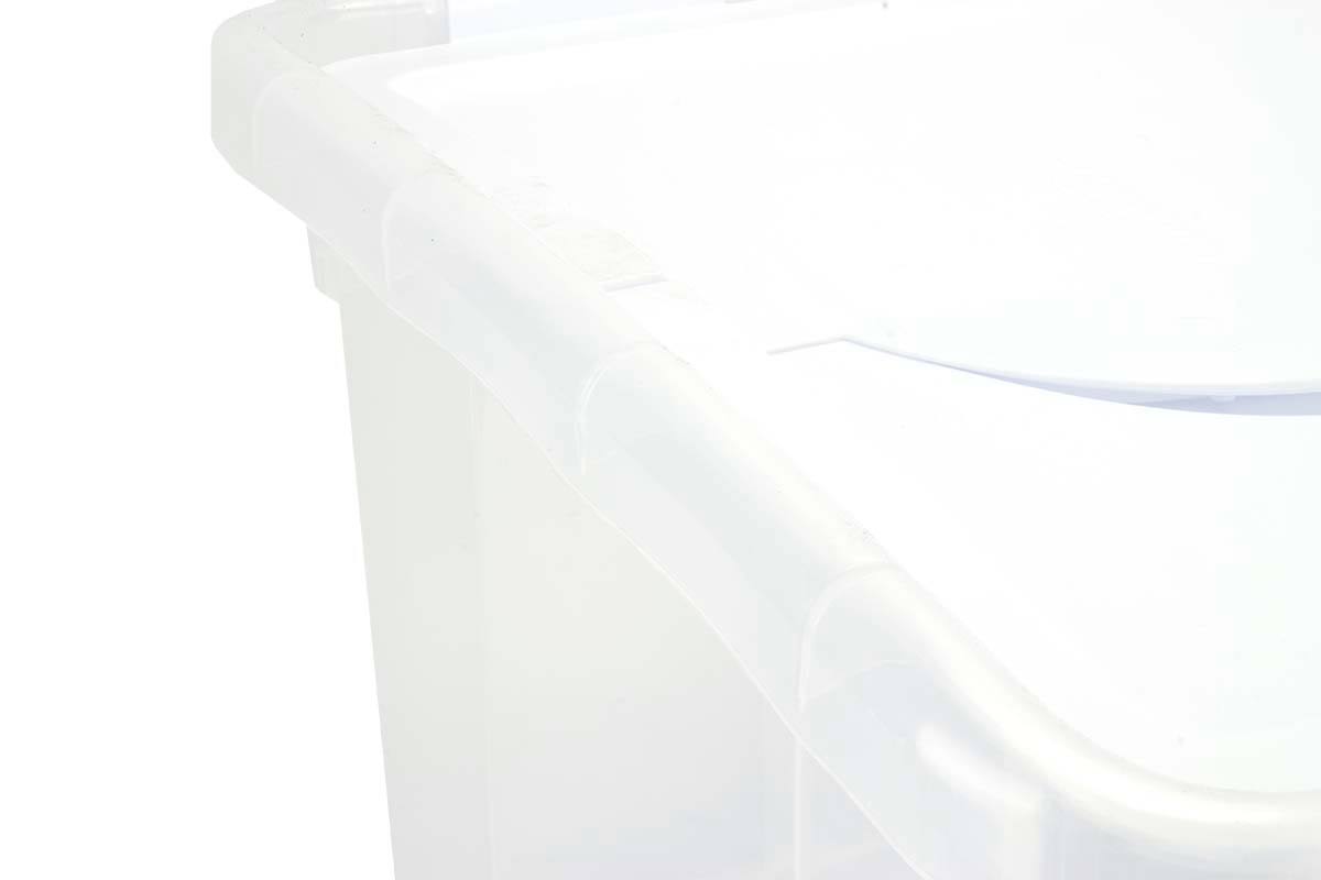 48 Quart Clear Hinged Plastic Storage Container 6 Pack F810