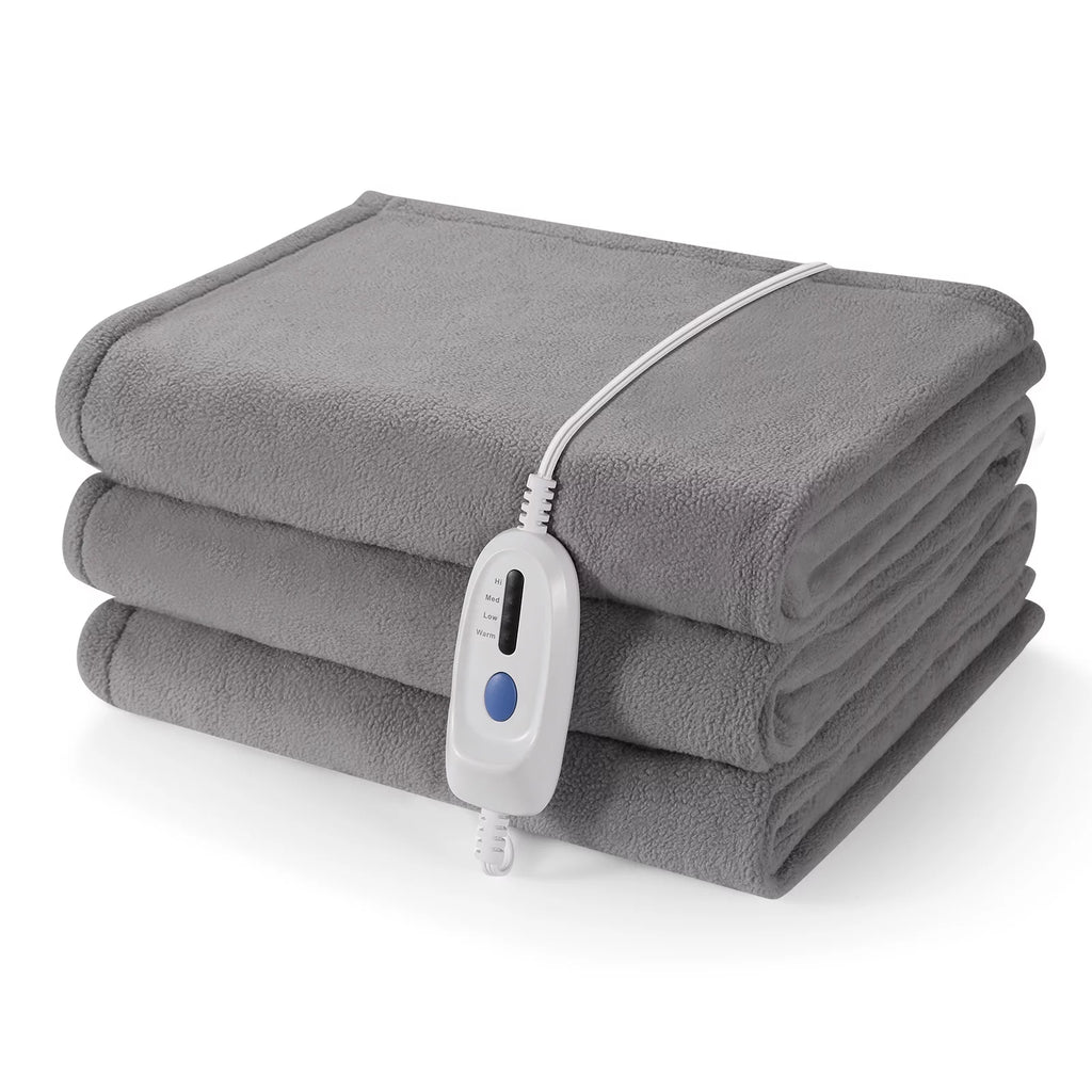 Electric Heated Blanket Full Size Gray Q506525