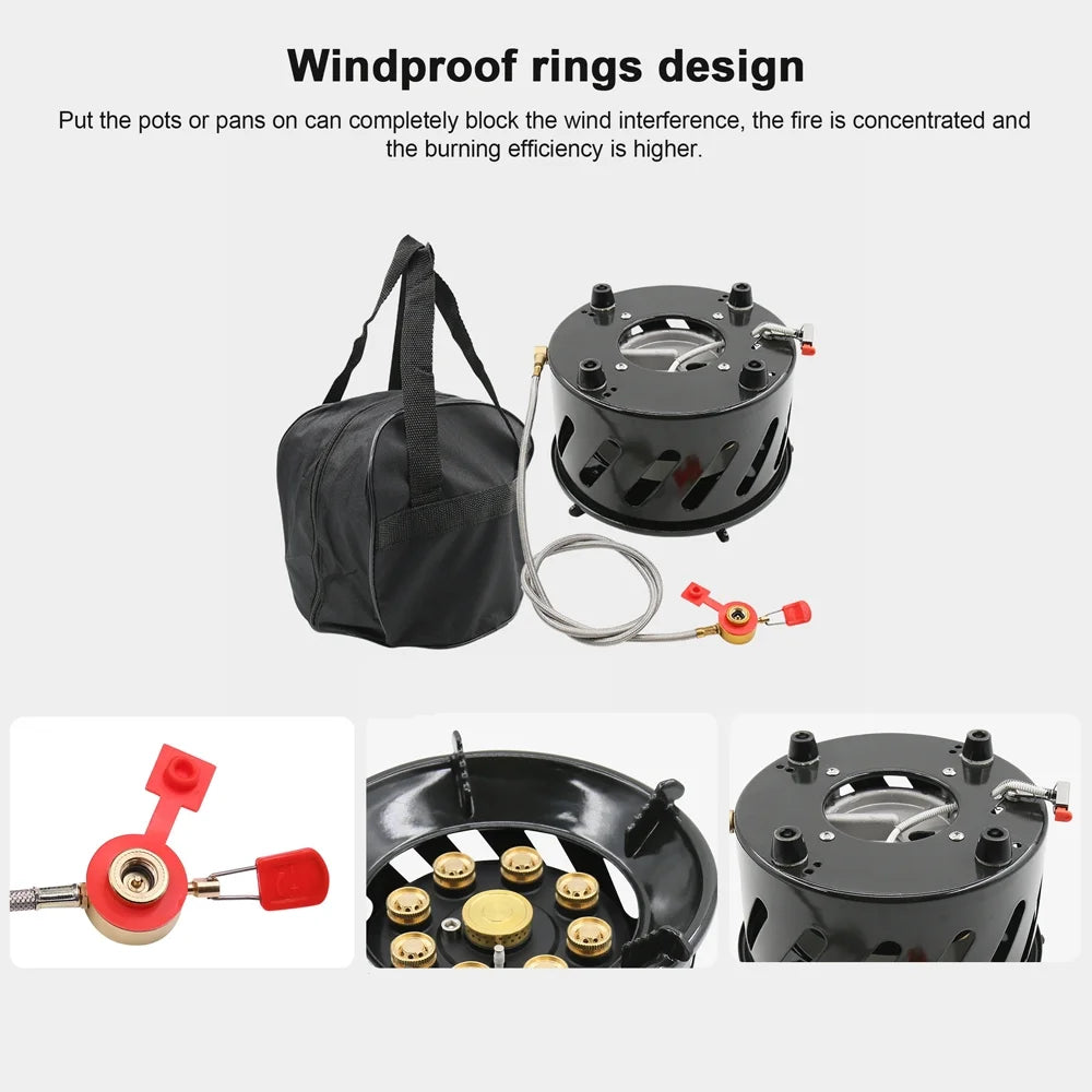 Enamel & Copper Camping Stove, 19800W High-Power Outdoor Furnace T996