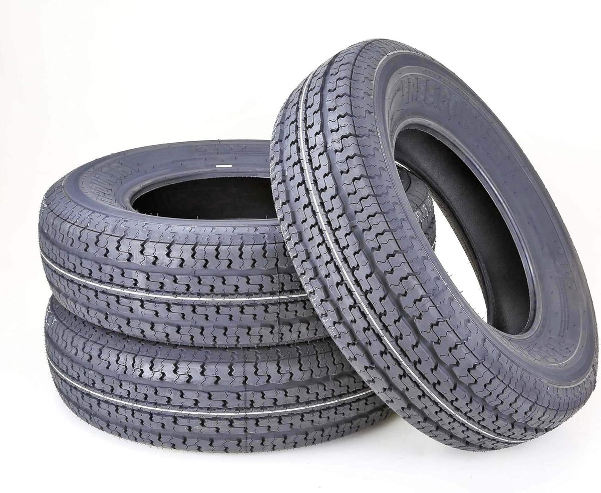 Set 3 Trailer Tires ST175/80R13 6PR Load Range C with Scuff Guard M424