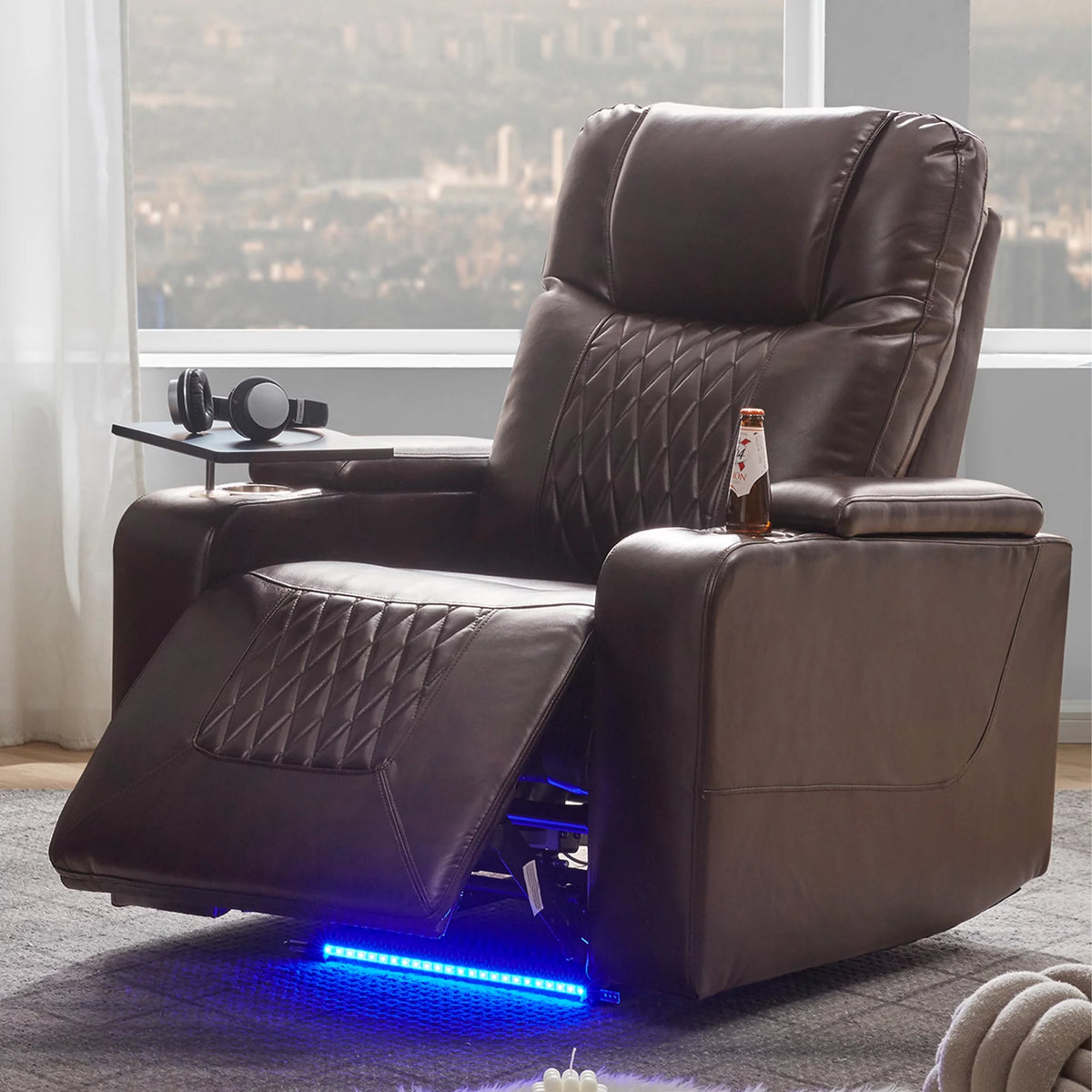 Power Motion Recliner with Cup Holders and USB Charge Port A2100