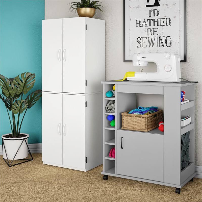 Wooden Kitchen Cart in Dove Gray K667