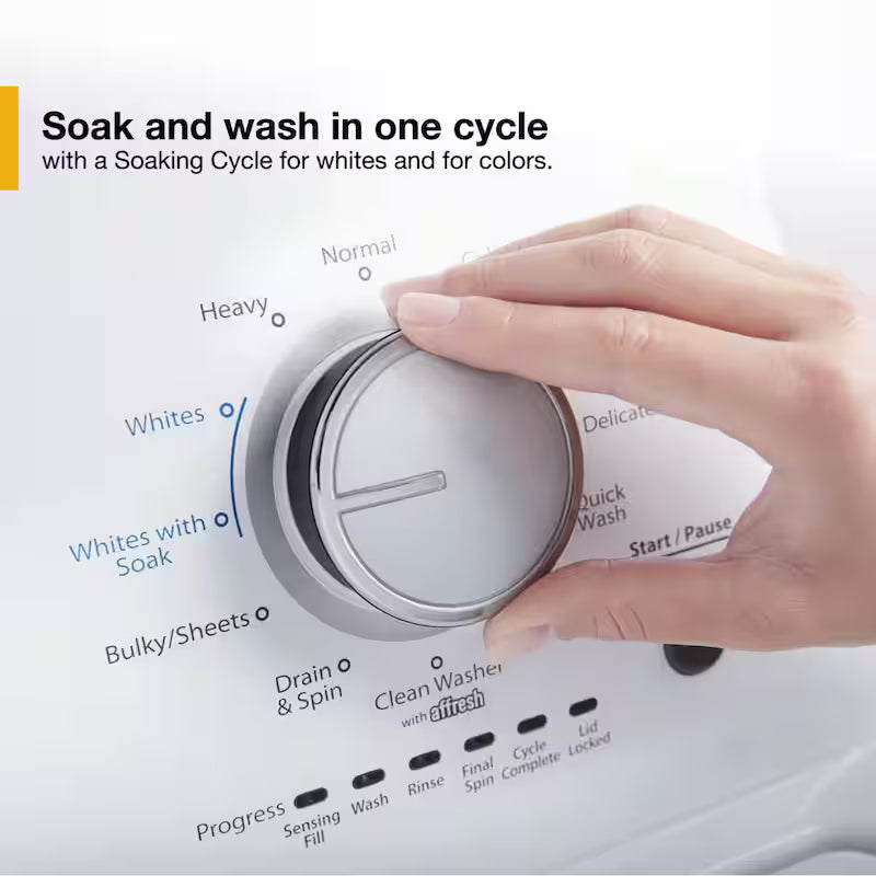 White Top Load Washing Machine with Soaking Cycles O156136