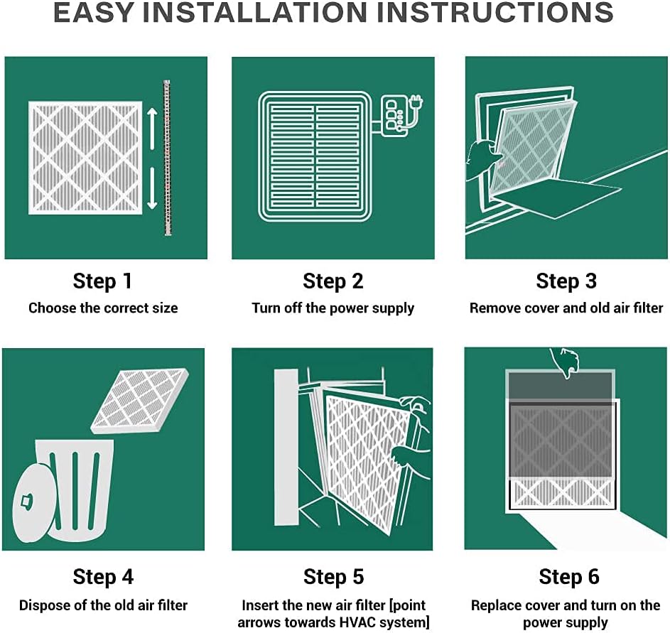 16x25x4 MERV 8 Pleated Air Filter (4-Pack) Y6195