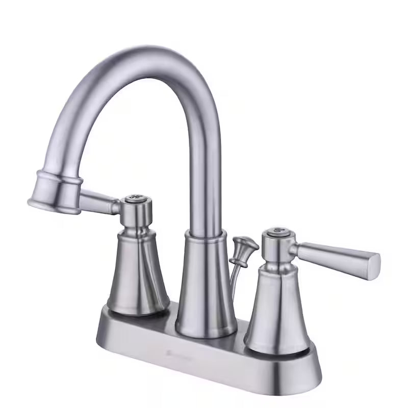 4 in. Centerset Double Handle High-Arc Bathroom Faucet in Brushed Nickel S9245