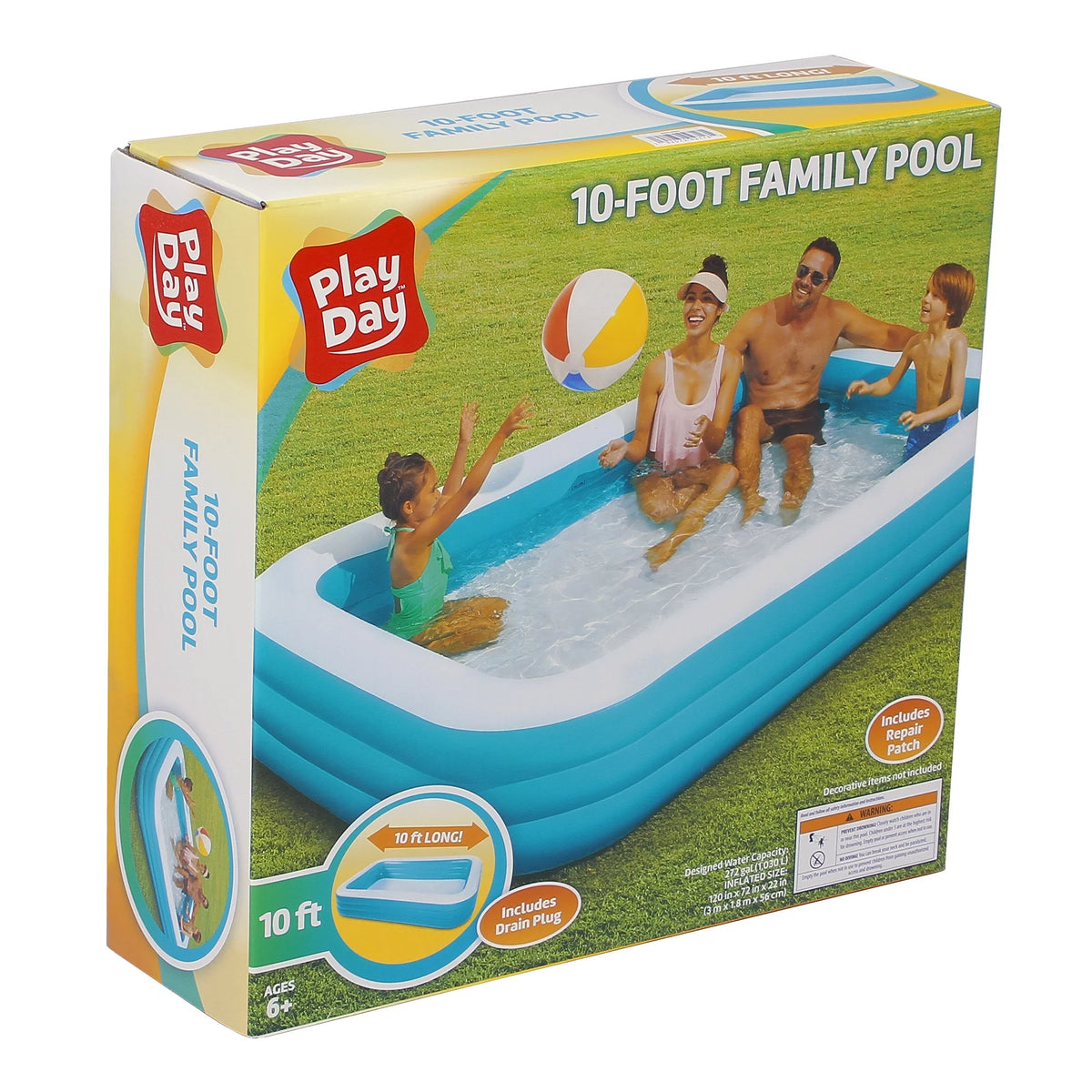 Blue Rectangular Inflatable Pool T6051