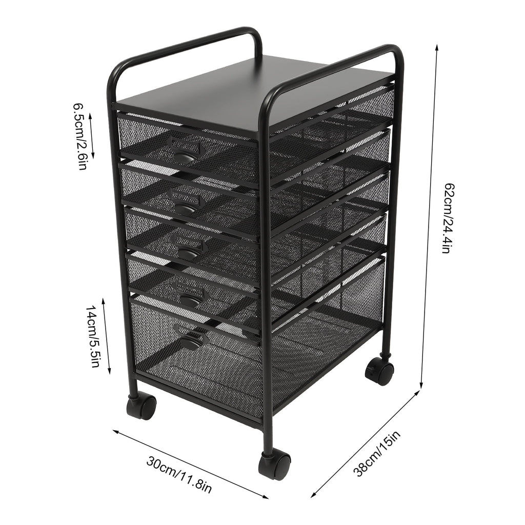 5 Drawer Black File Cabinet S893339