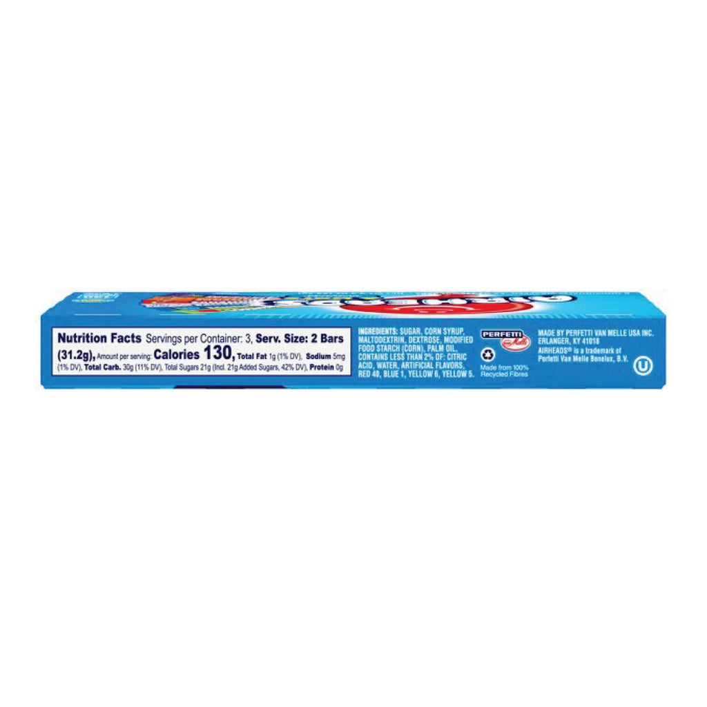 6x Boxes Airheads Assorted Chewy Candy Bars 3.3oz L679709