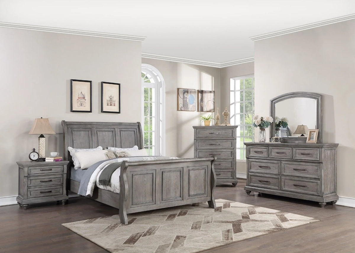 Grey 6pc Eastern King Size Bedroom Furniture Set N66463