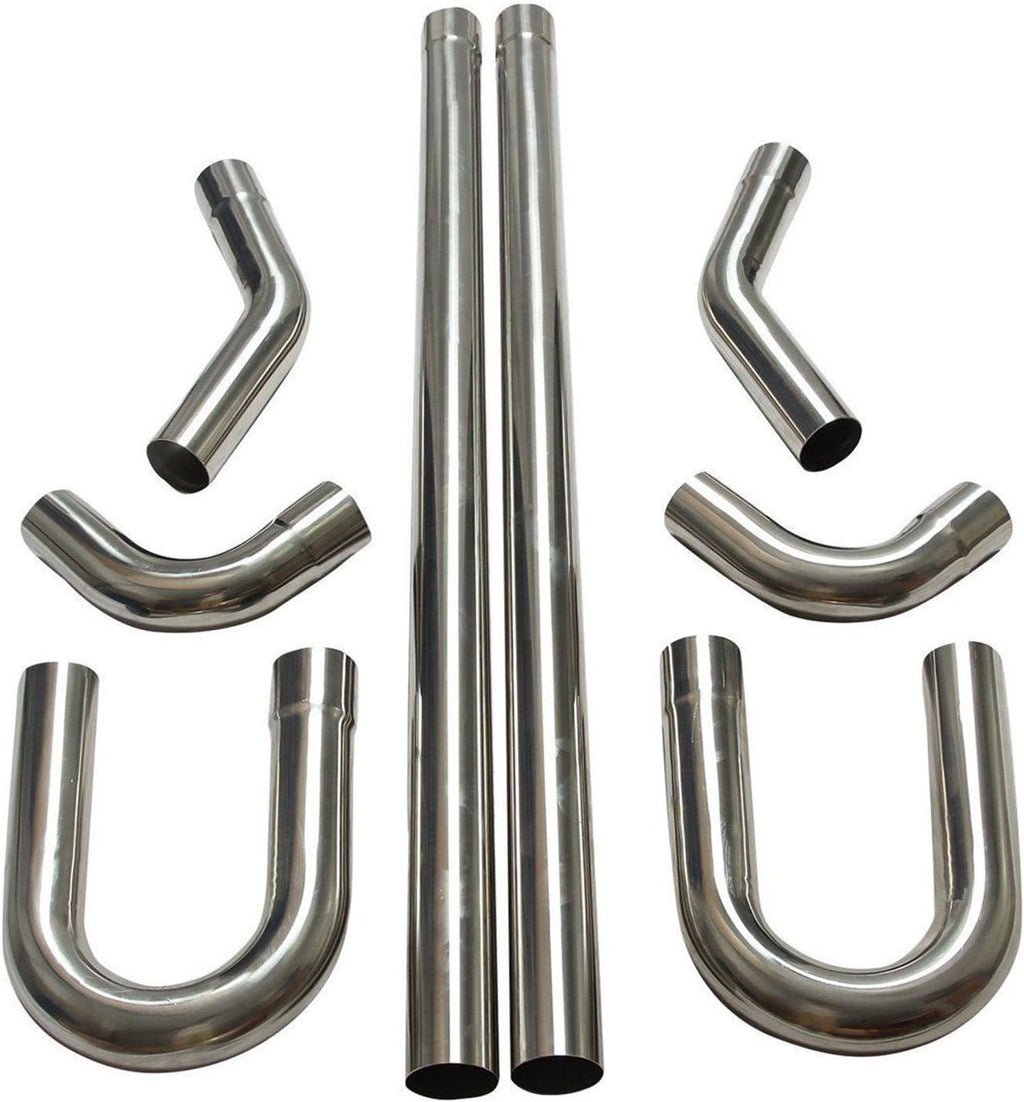 Stainless Steel T304 8PCS 2.5" Mandrel Pipe Straight and U-Bend Kit D86027
