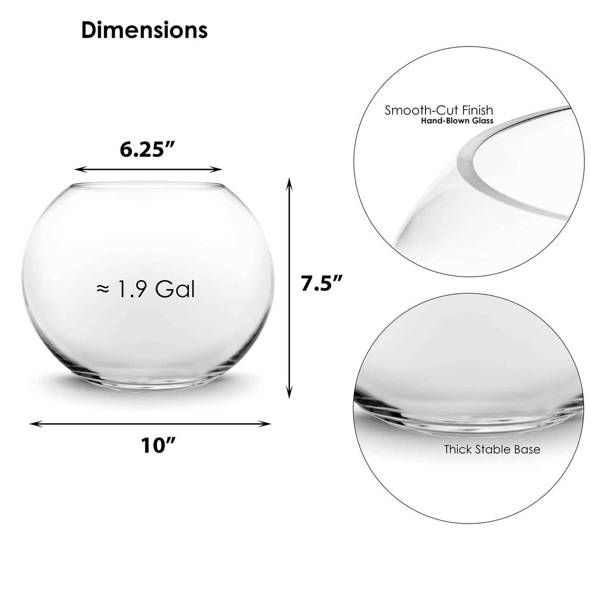Glass Bubble Bowl Vase D6521