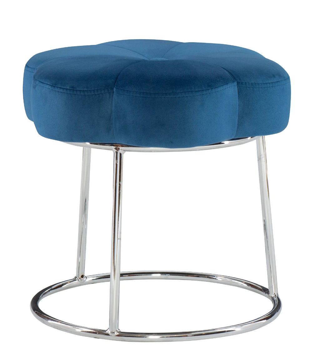 Navy Velvet Vanity Stool or Ottoman C75201