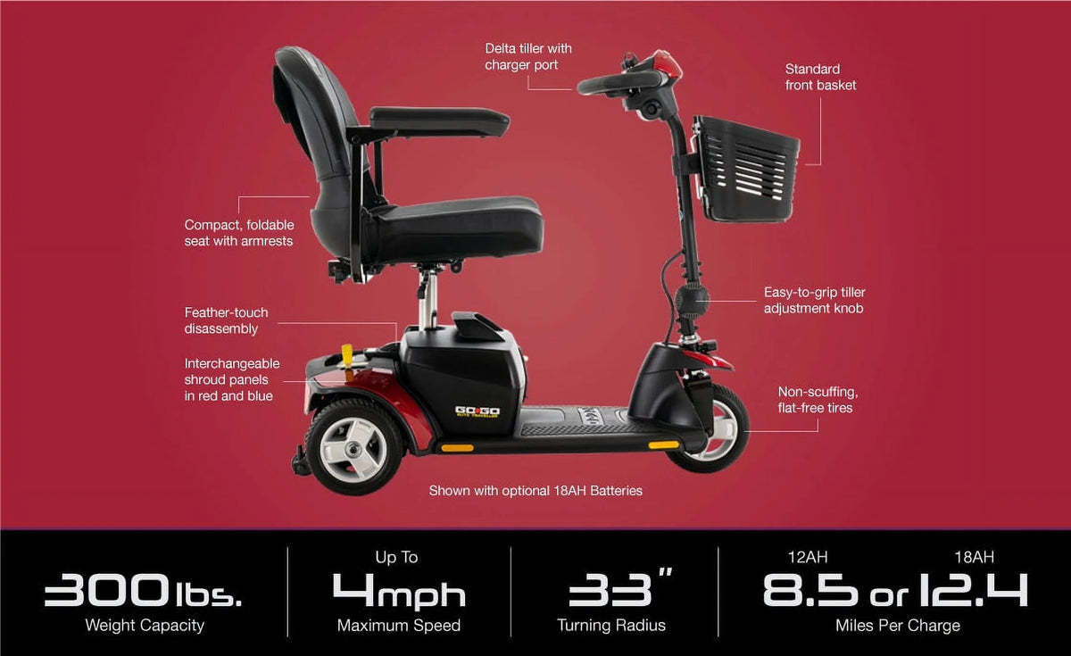 Red 3-wheel Scooter L459